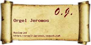 Orgel Jeromos névjegykártya